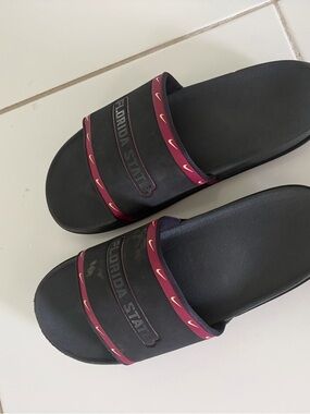 Florida State Black and Garnet Slide Sandals